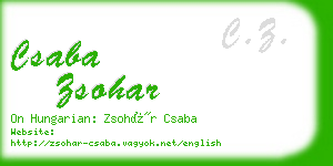 csaba zsohar business card